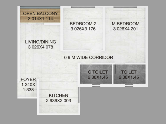 Kumar Properties Hinjewadi 1BHK Plan